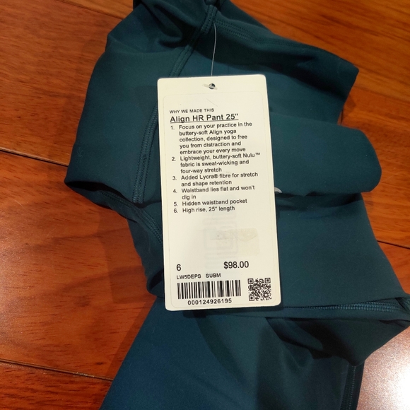 Lululemon Align Leggings Submarine Green Sz 6 BNWT - Picture 6 of 7